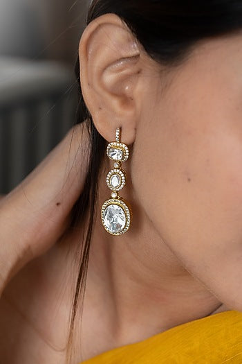 Gold Plated Polki Earrings