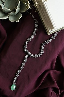 Rhodium Plated Zircon Necklace