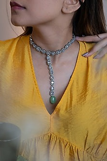Rhodium Plated Zircon Necklace