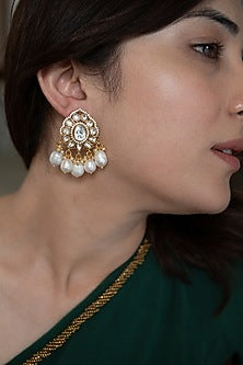 Gold Plated Baroque Pearl Earrings