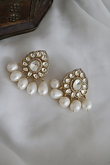 Gold Plated Baroque Pearl Earrings
