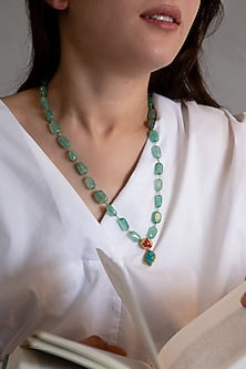 Gold Plated Turquoise Natural Stone Necklace