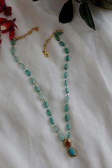 Gold Plated Turquoise Natural Stone Necklace