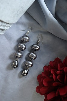 Gold Plated Grey Pearl Dangler Earrings