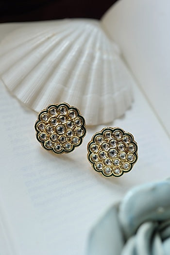 Gold Plated Kundan Stud Earrings