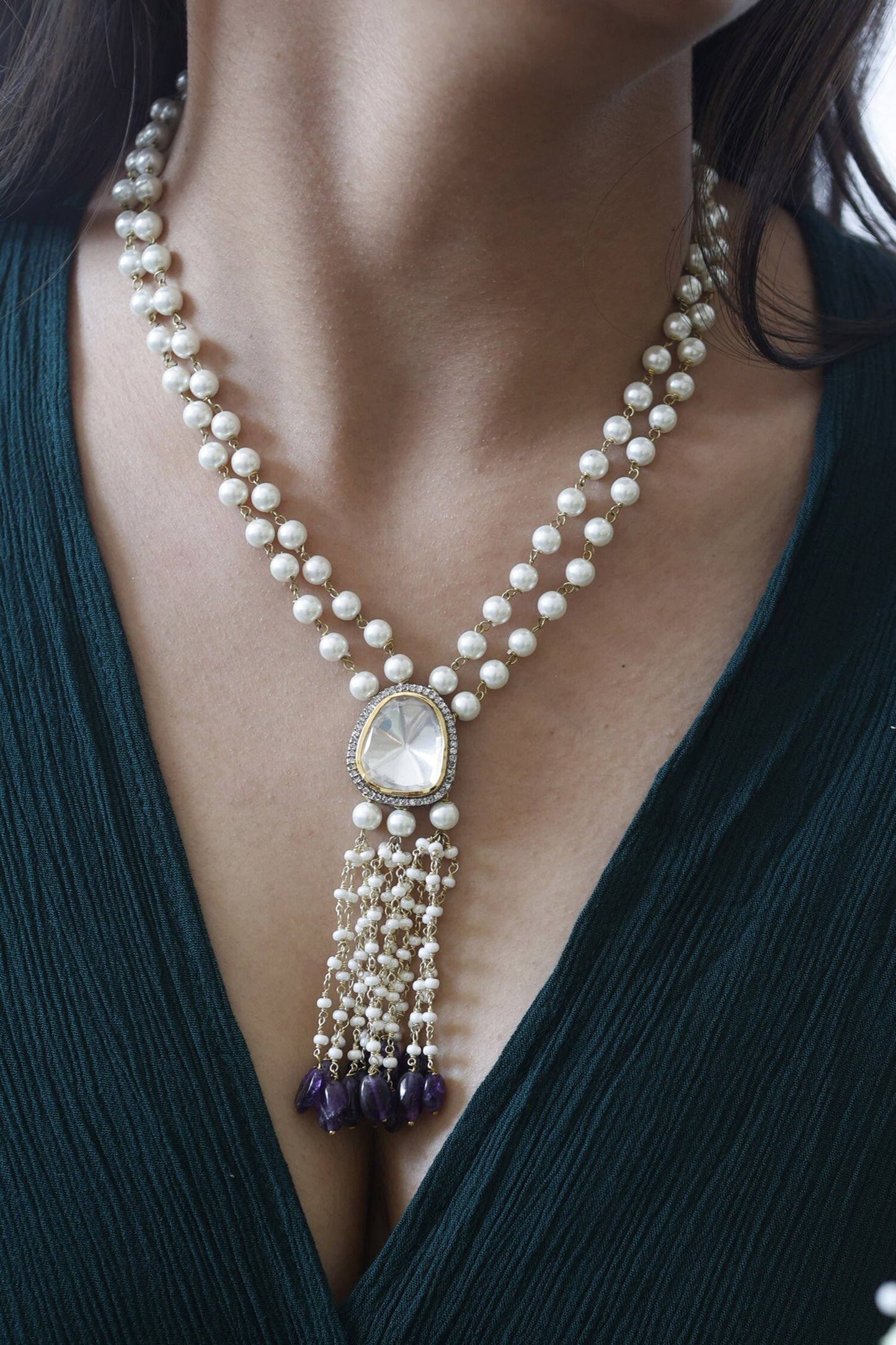 Polki & Pearl Necklace 