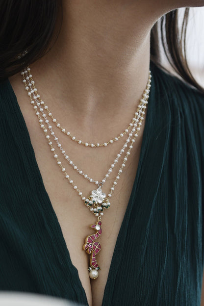 Layered Peacock Necklace 