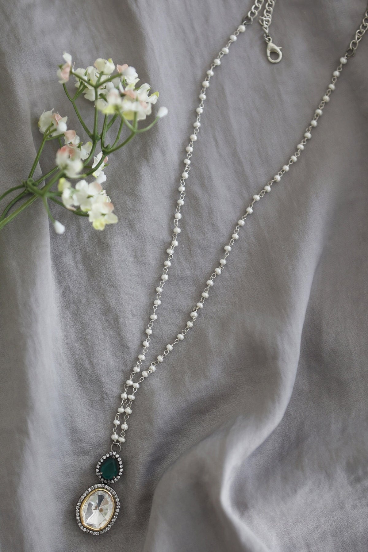 Victorian Polki Pendant Necklace 
