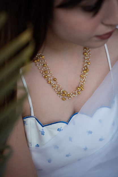 Multilayered Pearl Necklace 
