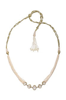 Gold Finish Cz Stone Choker Necklace In Sterling Silver