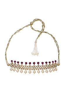 Gold Finish Choker Necklace In Sterling Silver
