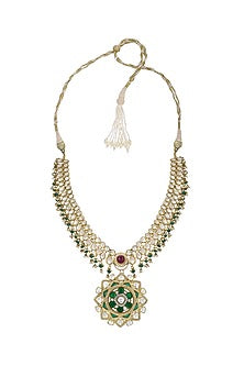 Gold Finish Handcrafted Necklace In Sterling Silver