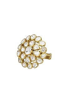Gold Micro Finish Ring In Sterling Silver