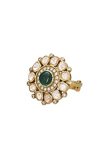 Gold Micro Finish Ring In Sterling Silver