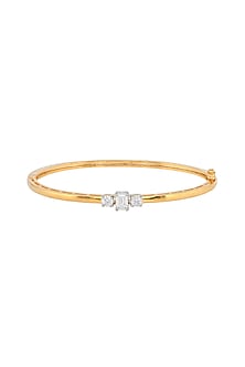 Silver Rhodium Finish Zircon Handcuff In Sterling Silver