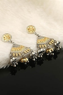 Gold Finish Ghunghroo Dangler Earrings In Sterling Silver