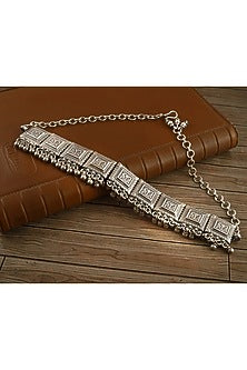 Silver Finish Ghungroo Necklace In Sterling Silver