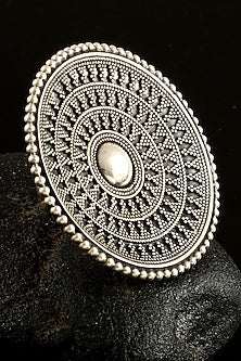Silver Finish Floral Ring In Sterling Silver