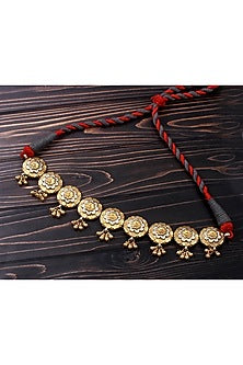 Two-Tone Finish Ghungroo Choker Necklace In Sterling Silver
