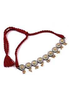 Two-Tone Finish Ghungroo Choker Necklace In Sterling Silver
