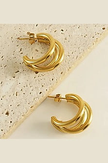 Gold Plated Triple Hoop Earrings