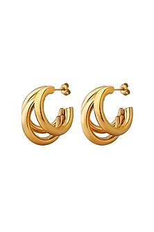 Gold Plated Triple Hoop Earrings