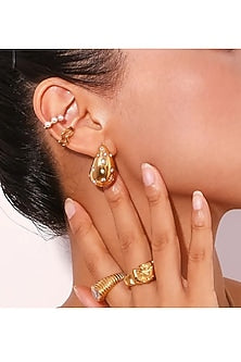 Gold Plated Diamond Stud Earrings