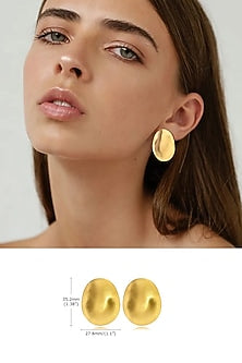 Gold Plated Chunky Oval Stud Earrings