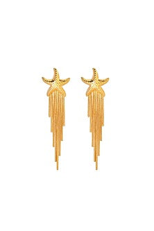 Gold Plated Star Dangler Earrings