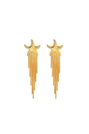 Gold Plated Star Dangler Earrings