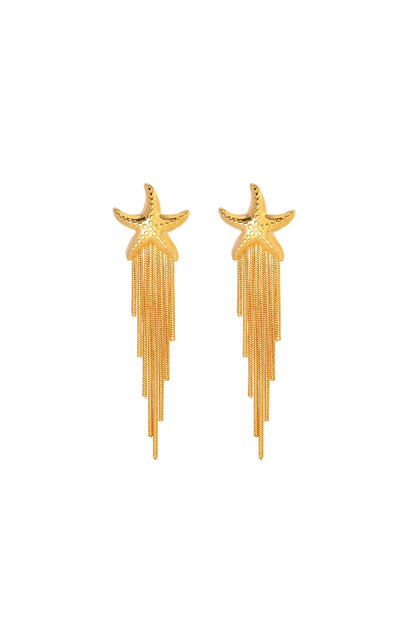 Gold Plated Star Dangler Earrings