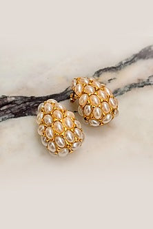 Gold Plated Freshwater Pearl Stud Earrings