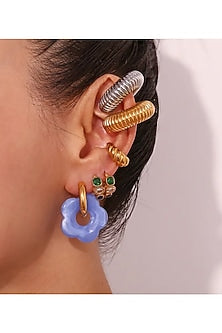 Gold Plated Floral Hoop Earrings