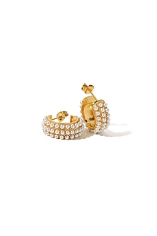 Gold Plated Pearl Stud Earrings