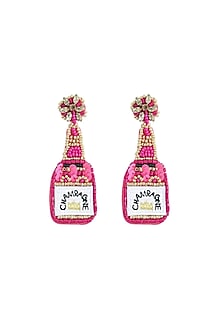 Pink Beaded Dangler Earrings