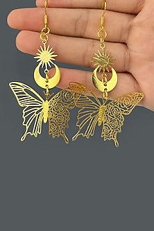 Gold Plated Butterfly Dangler Earrings