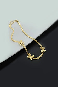 Gold Plated Snake Chain Butterfly Necklace
