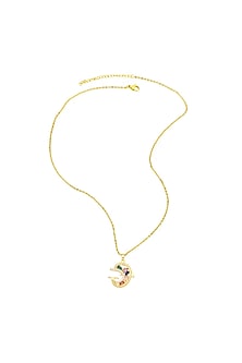 Gold Plated Multi-Colored Zircon Dolphin Necklace