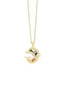Gold Plated Multi-Colored Zircon Dolphin Necklace