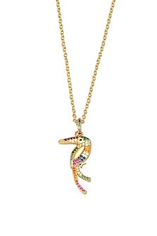 Gold Plated Multi-Colored Zircon Parrot Necklace