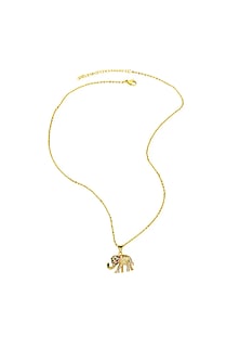 Gold Plated Zircon Elephant Necklace