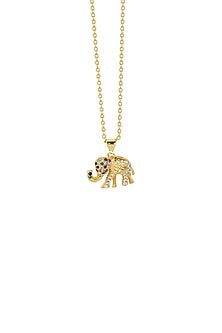 Gold Plated Zircon Elephant Necklace