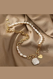 Gold Plated Chunky Pearl Necklace