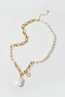 Gold Plated Chunky Pearl Necklace
