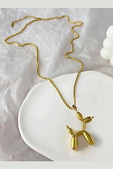 Gold Plated Balloon Dog Necklace