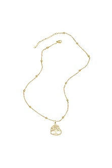 Gold Plated Zircon Heart Tree Of Life Necklace