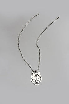 Silver Finish Wolf Necklace