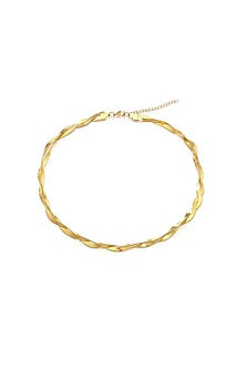 Gold Plated Snake Herringbone Chain Necklace