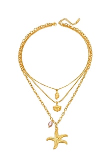 Gold Plated Beach Shell Layered Necklace