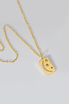 Gold Plated Mini Moon & Star Necklace